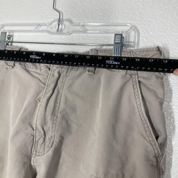 Abercrombie & Fitch Vintage Fatigues Cargo Shorts Mens 34 Beige Cotton Relaxed - Picture 7 of 16
